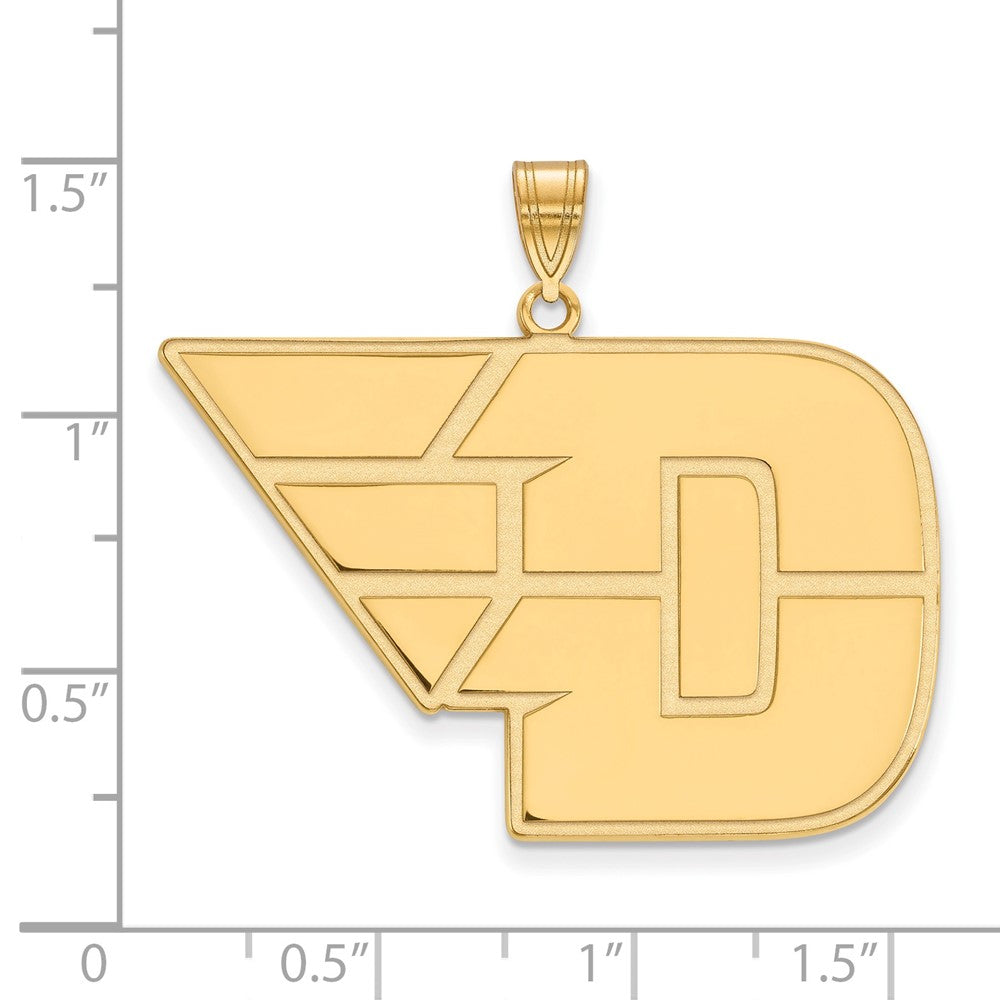 Gold Plated Sterling Silver Logoart University Of Dayton Extra Large Pendant