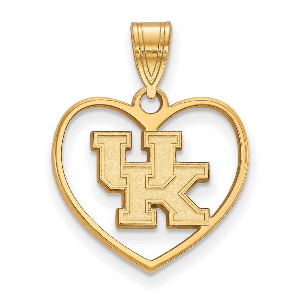Gold Plated Sterling Silver Logoart University Of Kentucky U K Heart Pendant