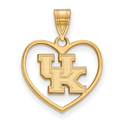 Gold Plated Sterling Silver Logoart University Of Kentucky U K Heart Pendant