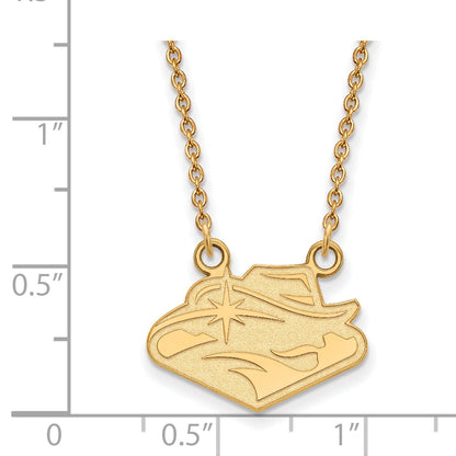 Gold Plated Sterling Silver Logoart University Of Nevada Las Vegas Small Pendant 18 Inch Necklace