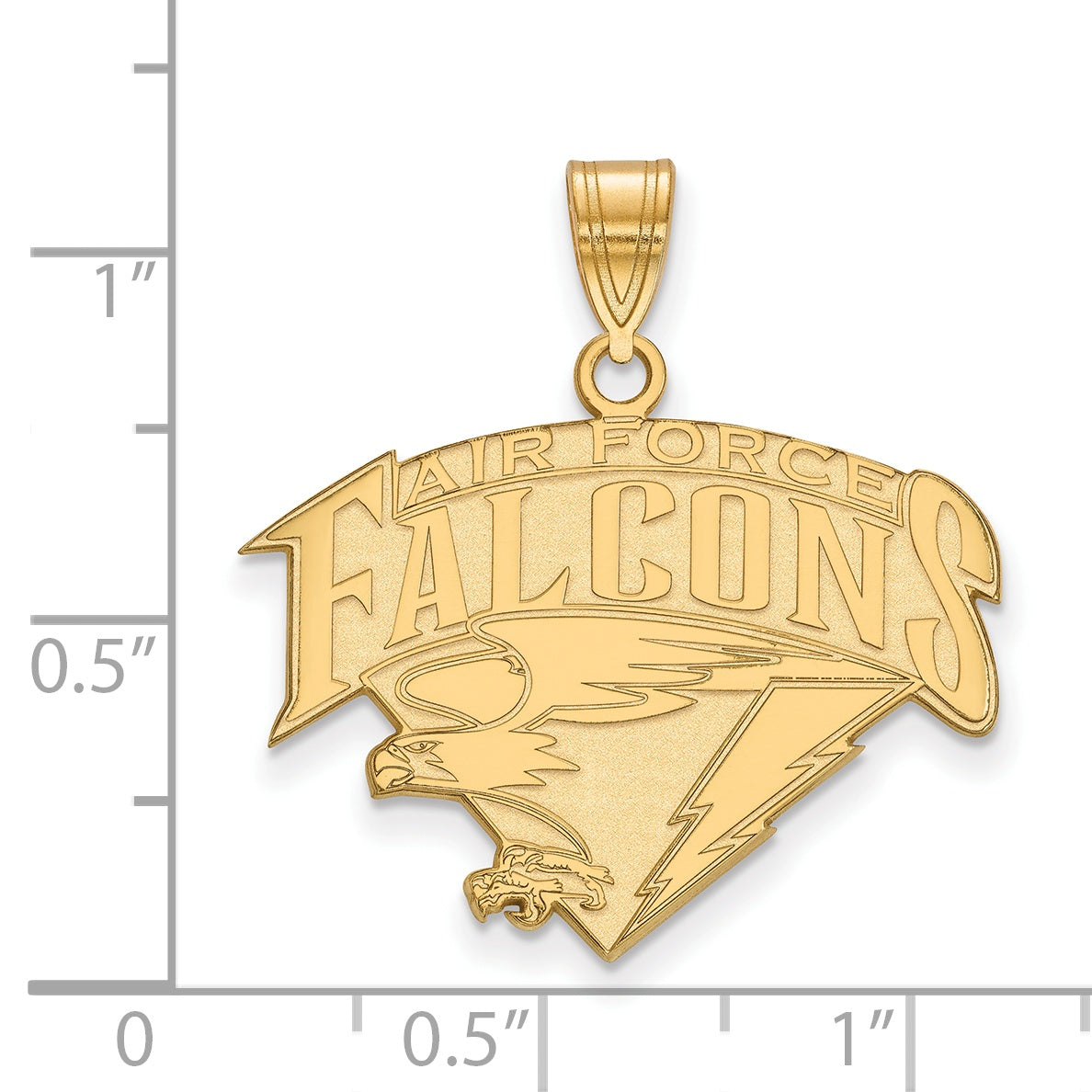 14K Yellow Gold Logoart United States Air Force Academy Falcons Large Pendant