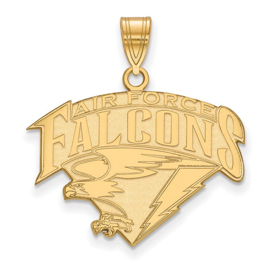 10K Yellow Gold Logoart United States Air Force Academy Falcons Large Pendant