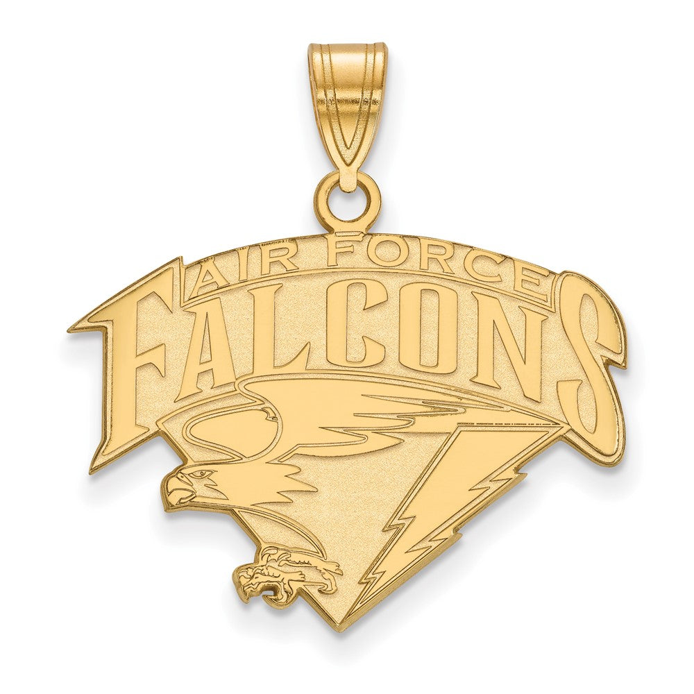 Gold Plated Sterling Silver Logoart United States Air Force Academy Falcons Large Pendant