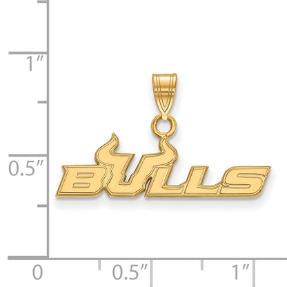 14K Yellow Gold Logoart University Of South Florida Bulls Small Pendant