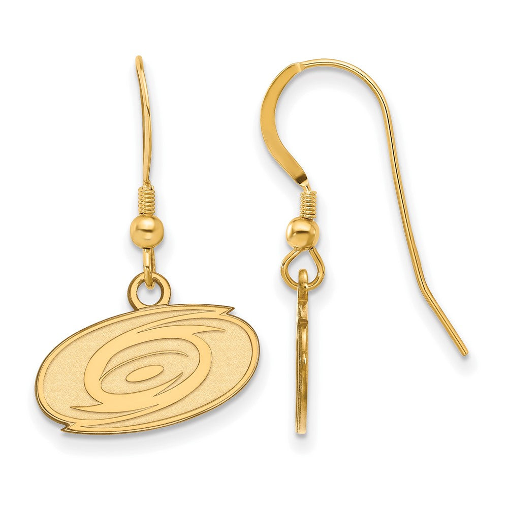 Gold Plated Sterling Silver Nhl Logoart Carolina Hurricanes Extra Small Dangle Earrings