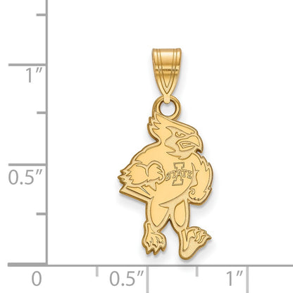 14K Yellow Gold Logoart Iowa State University Cardinal Large Pendant