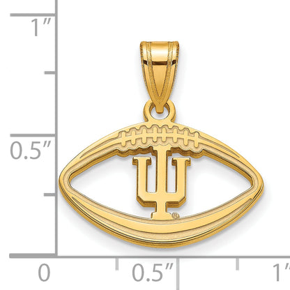 Gold Plated Sterling Silver Logoart Indiana University I U Football Pendant