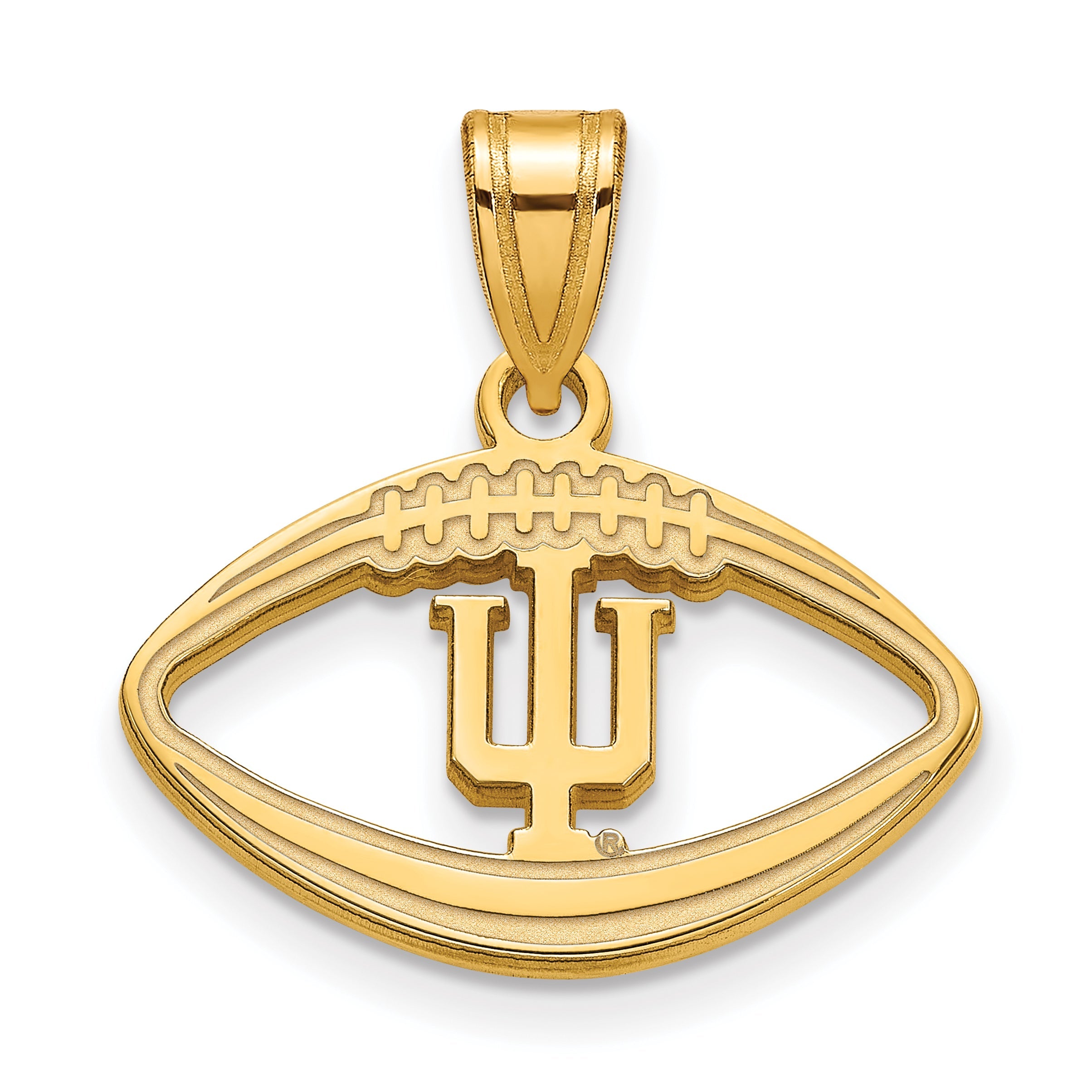 Gold Plated Sterling Silver Logoart Indiana University I U Football Pendant