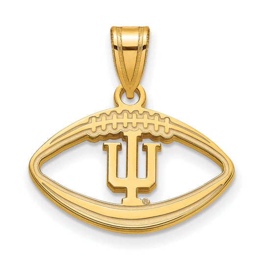 Gold Plated Sterling Silver Logoart Indiana University I U Football Pendant