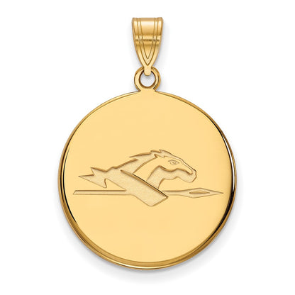 10K Yellow Gold Logoart Longwood University Horse Large Disc Pendant