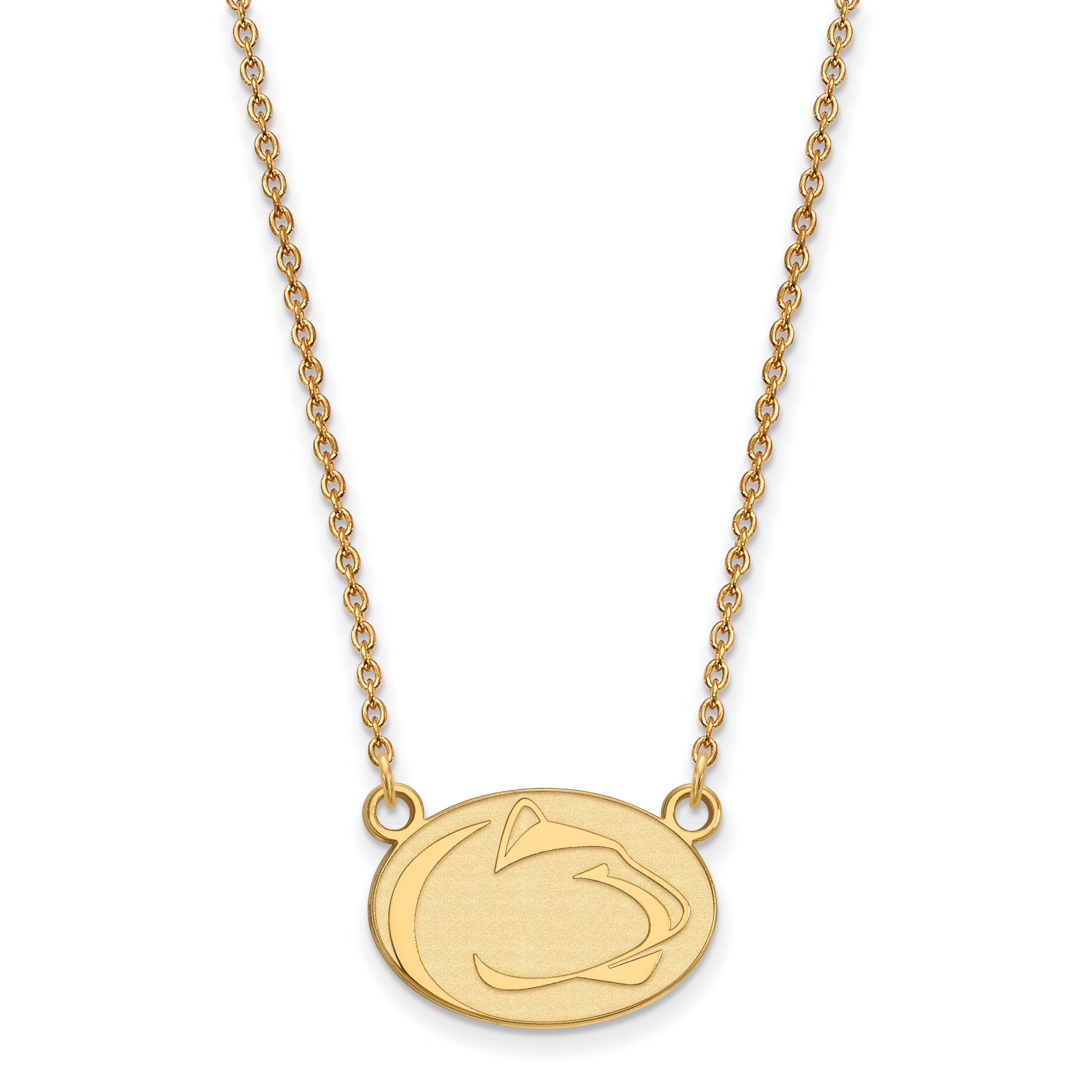Gold Plated Sterling Silver Logoart Penn State University Lion Small Pendant 18 Inch Necklace