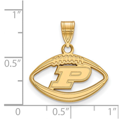 Gold Plated Sterling Silver Logoart Purdue University Letter P Football Pendant