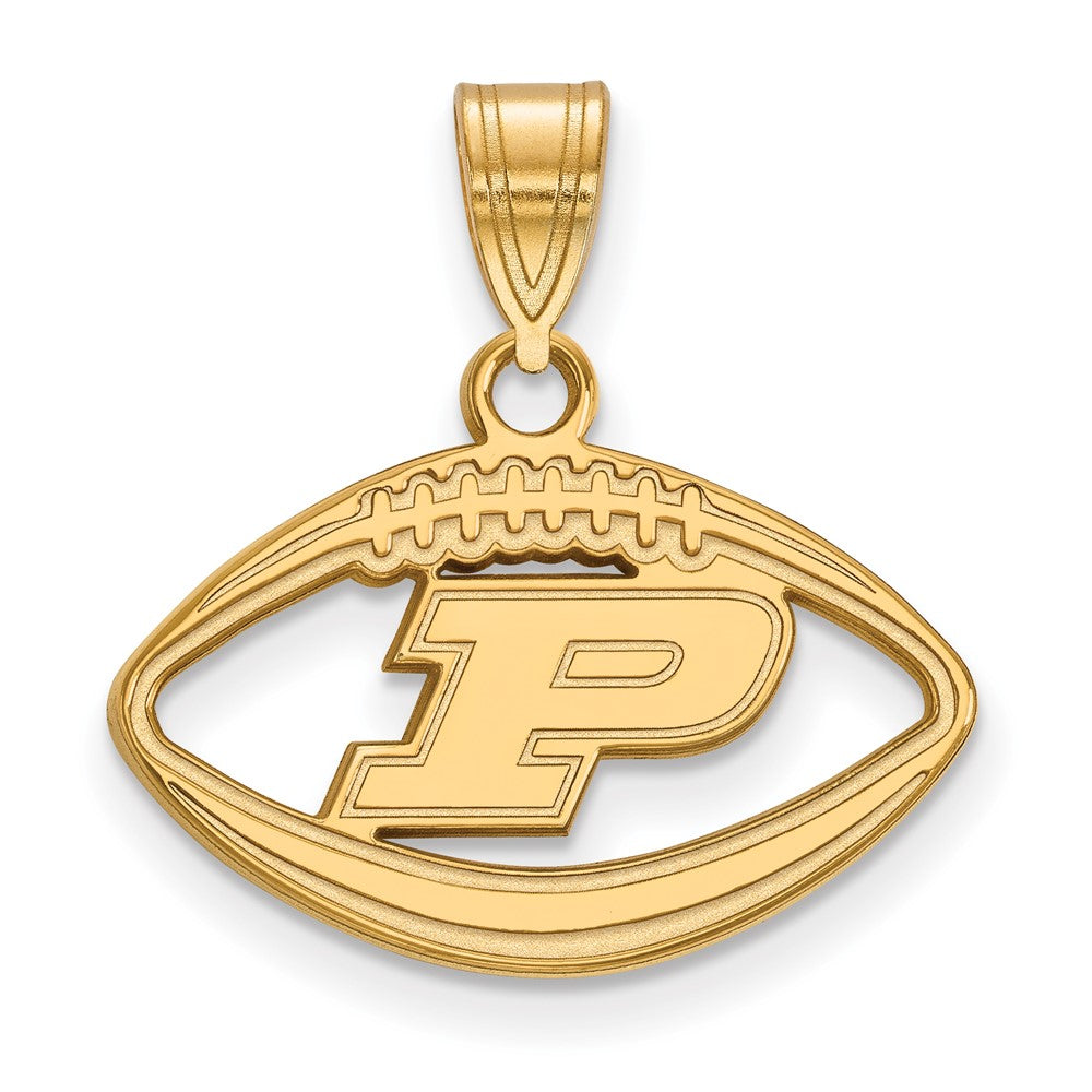 Gold Plated Sterling Silver Logoart Purdue University Letter P Football Pendant