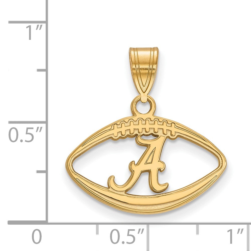 Gold Plated Sterling Silver Logoart University Of Alabama Letter A In Football Pendant