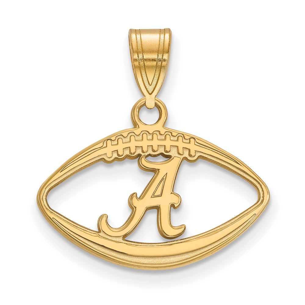 Gold Plated Sterling Silver Logoart University Of Alabama Letter A In Football Pendant