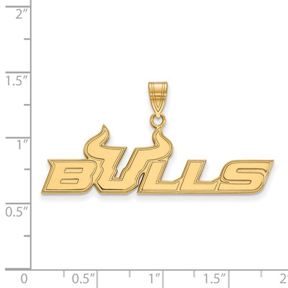 10K Yellow Gold Logoart University Of South Florida Bulls Large Pendant