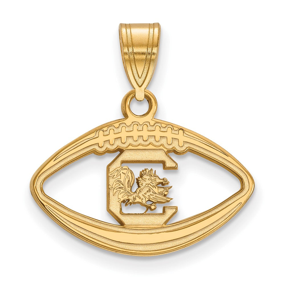Gold Plated Sterling Silver Logoart University Of South Carolina Football Pendant
