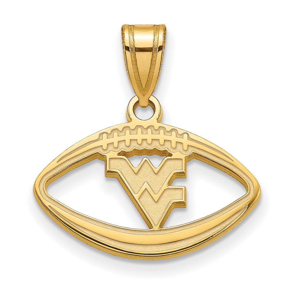 Gold Plated Sterling Silver Logoart West Virginia University W V Football Pendant
