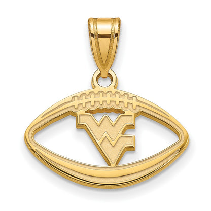 Gold Plated Sterling Silver Logoart West Virginia University W V Football Pendant