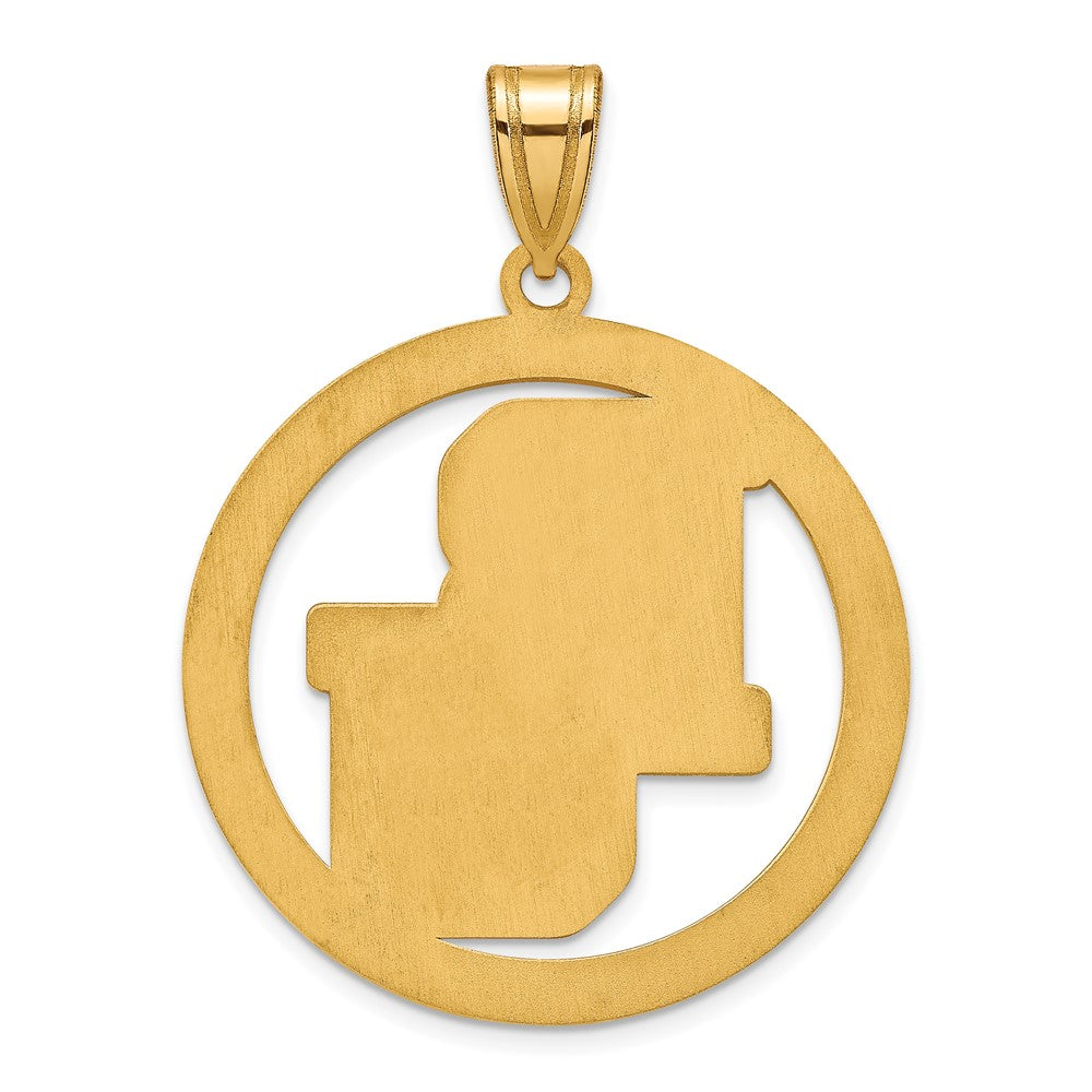 Gold Plated Sterling Silver Logoart Baylor University Bears Extra Large Circle Pendant