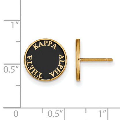 Gold Plated Sterling Silver Logoart Kappa Alpha Theta Sorority Text Color Enamel Post Earrings