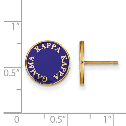 Gold Plated Sterling Silver Logoart Kappa Gamma Sorority Text Color Enamel Post Earrings