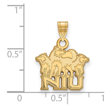 10K Yellow Gold Logoart Northern Illinois University N I U With Huskies Small Pendant