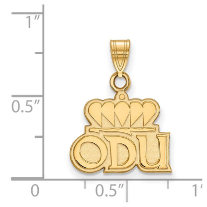Gold Plated Sterling Silver Logoart Old Dominion University O D U Small Pendant