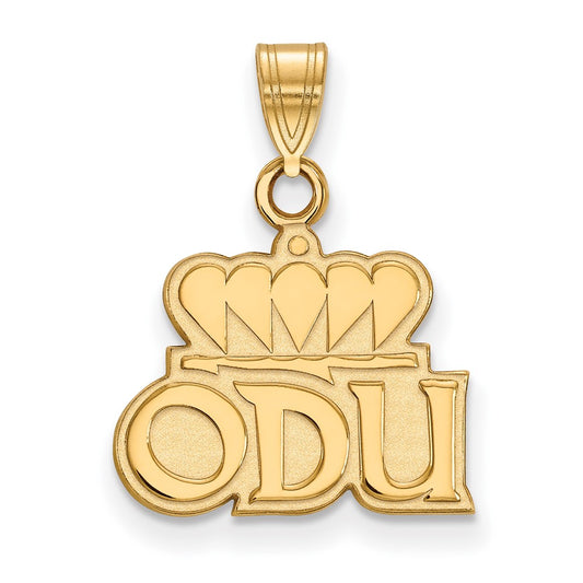 10K Yellow Gold Logoart Old Dominion University O D U Small Pendant