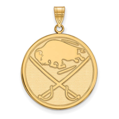 Gold Plated Sterling Silver Nhl Logoart Buffalo Sabres Extra Large Pendant