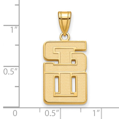 Gold Plated Sterling Silver Gp Logoart Southern Illinois University Large Pendant