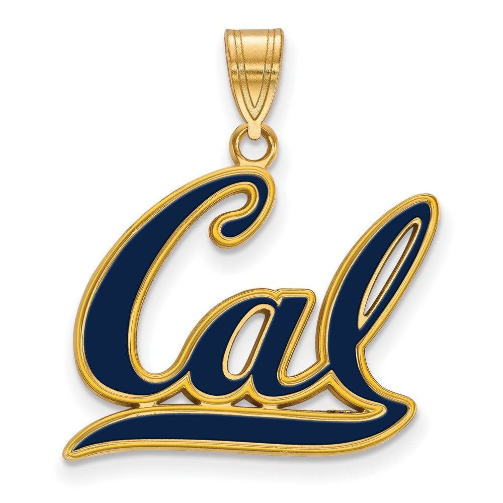 Gold Plated Sterling Silver Logoart University Of California Berkeley Large Enameled Pendant