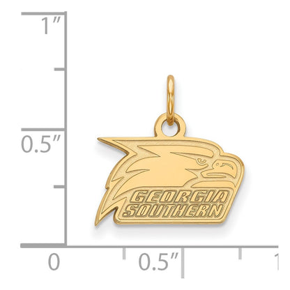 Gold Plated Sterling Silver Logoart Georgia Southern University Eagle Extra Small Pendant