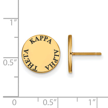 Gold Plated Sterling Silver Logoart Kappa Alpha Theta Sorority Text Color Enamel Post Earrings