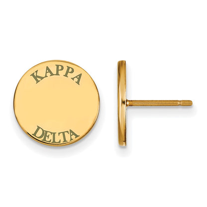 Gold Plated Sterling Silver Logoart Kappa Delta Sorority Text Color Enamel Post Earrings