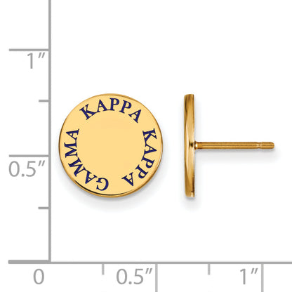 Gold Plated Sterling Silver Logoart Kappa Gamma Sorority Text Color Enamel Post Earrings