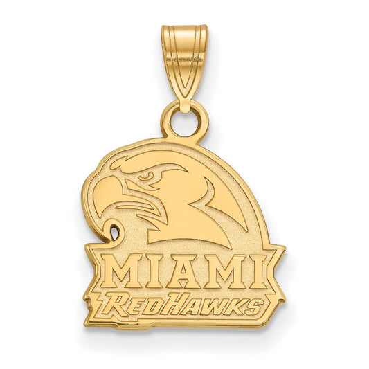14K Yellow Gold Logoart Miami University Ohio Redhawks Small Pendant