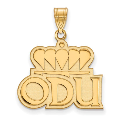 10K Yellow Gold Logoart Old Dominion University O D U Large Pendant