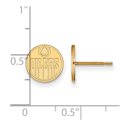 Gold Plated Sterling Silver Nhl Logoart Edmonton Oilers Extra Small Post Earrings