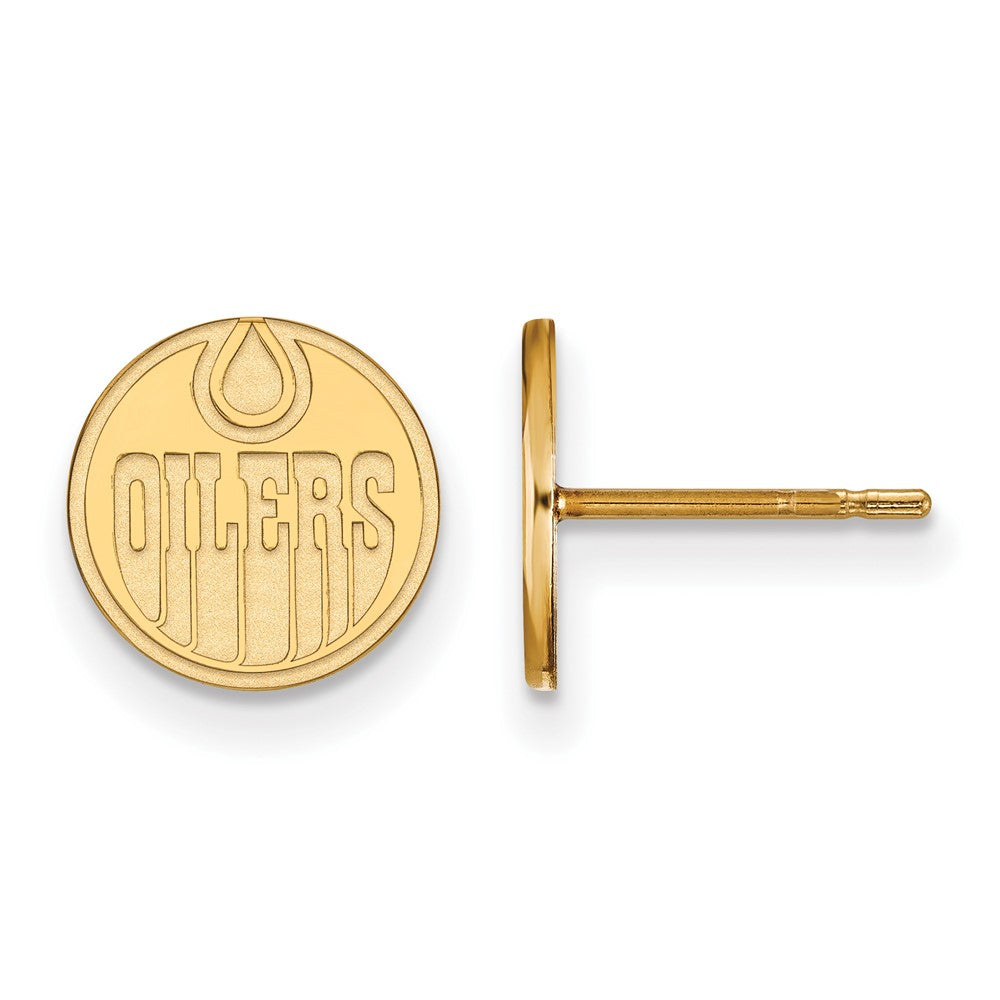 Gold Plated Sterling Silver Nhl Logoart Edmonton Oilers Extra Small Post Earrings
