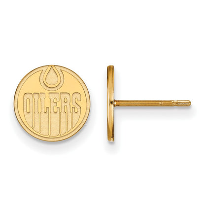 Gold Plated Sterling Silver Nhl Logoart Edmonton Oilers Extra Small Post Earrings