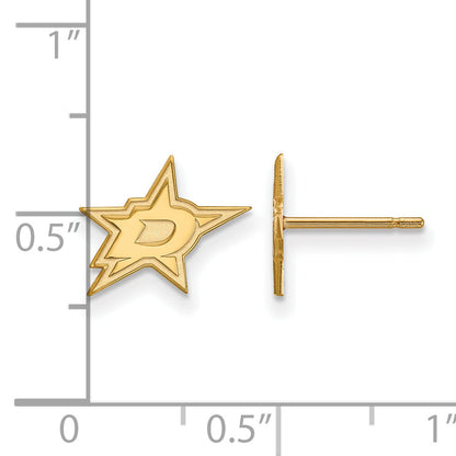 Gold Plated Sterling Silver Nhl Logoart Dallas Stars Extra Small Post Earrings