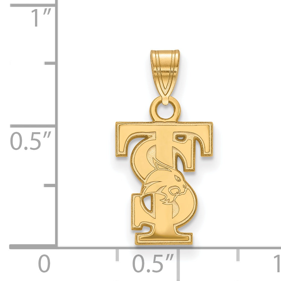 Gold Plated Sterling Silver Logoart Texas State University T S Small Pendant