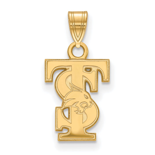 Gold Plated Sterling Silver Logoart Texas State University T S Small Pendant