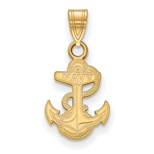 14K Yellow Gold Logoart Us Naval Academy Anchor Small Pendant