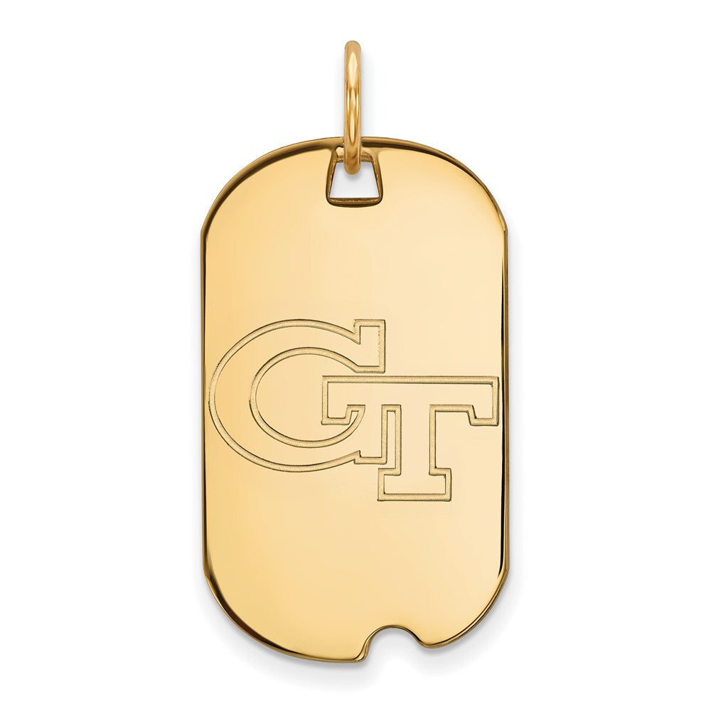 10K Yellow Gold Logoart Georgia Institute Of Technology G T Small Dog Tag Pendant