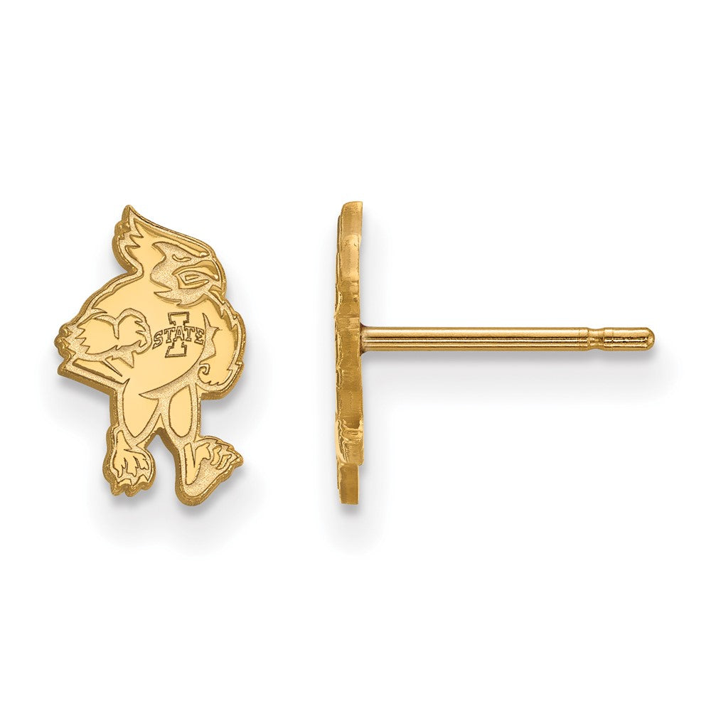 Gold Plated Sterling Silver Logoart Iowa State University Cardinal Extra Small Post Earrings