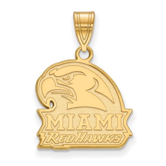 10K Yellow Gold Logoart Miami University Ohio Redhawks Medium Pendant