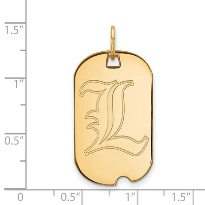 Gold Plated Sterling Silver Logoart University Of Louisville Letter L Small Dog Tag Pendant