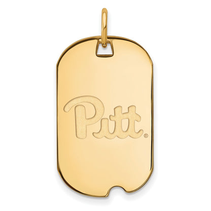 10K Yellow Gold Logoart University Of Pittsburgh Small Dog Tag Pendant